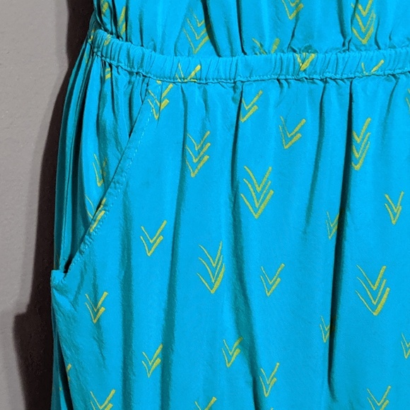 Teal Massimo Dress with Yellow Pattern - Picture 2 of 5